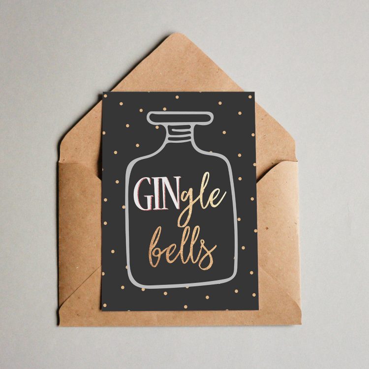 Postkarte GINgle Bells DaWanda