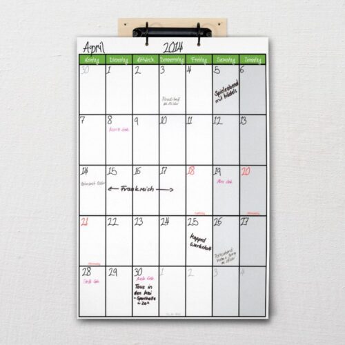 Kalender DIN A3 Terminator Grün Mit Ringbuchmechanik Fünf Vor Zehn