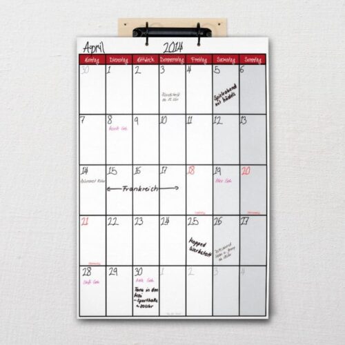 Kalender DIN A3 Terminator Rot Mit Ringbuchmechanik Fünf Vor Zehn