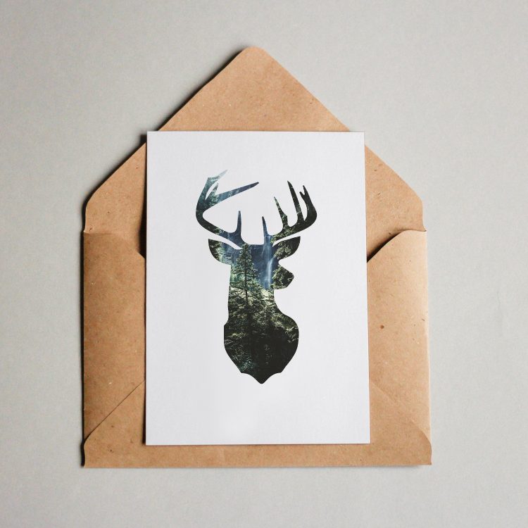 Postkarte Deer Forest