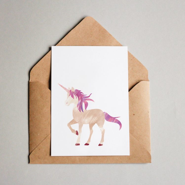 Postkarte Ella Einhorn