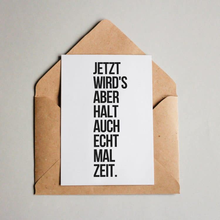 Postkarte Jetzt Wirds Zeit