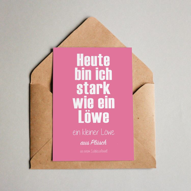 Postkarte Stark Wie Ein Löwe