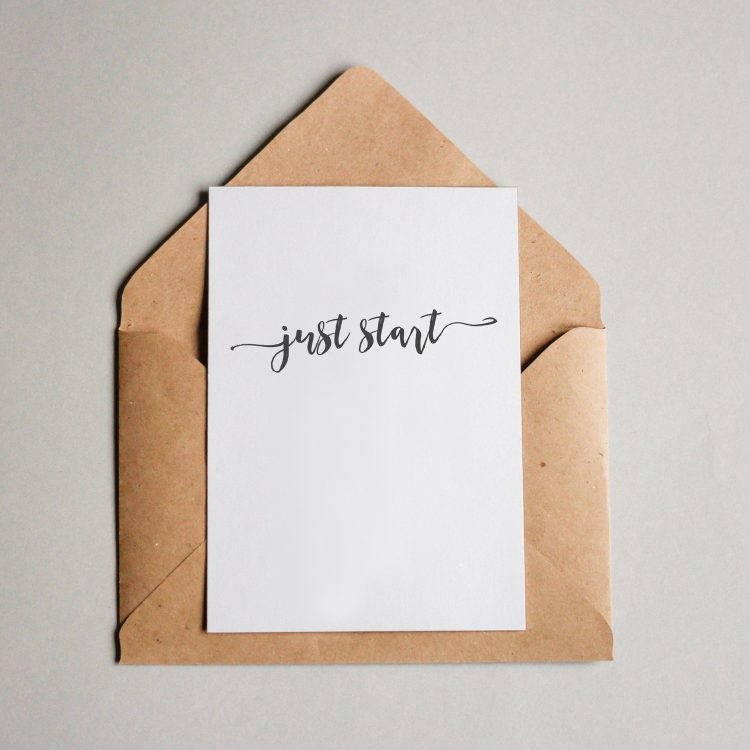 Postkarte Just Start