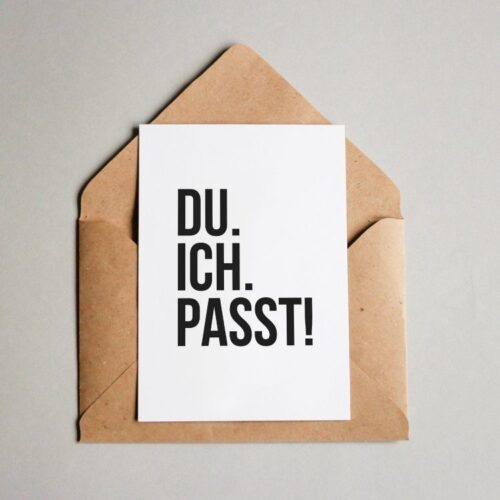 Postkarte Du Ich Passt 1