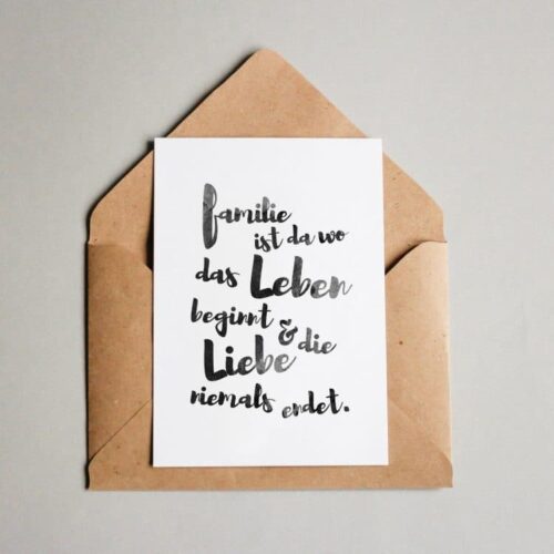 Postkarte Familie Watercolor