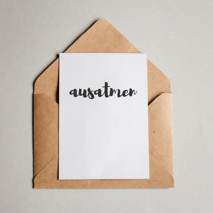Postkarte Ausatmen