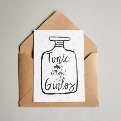 Postkarte Tonic Ohne Alkohol Ist Ginlos