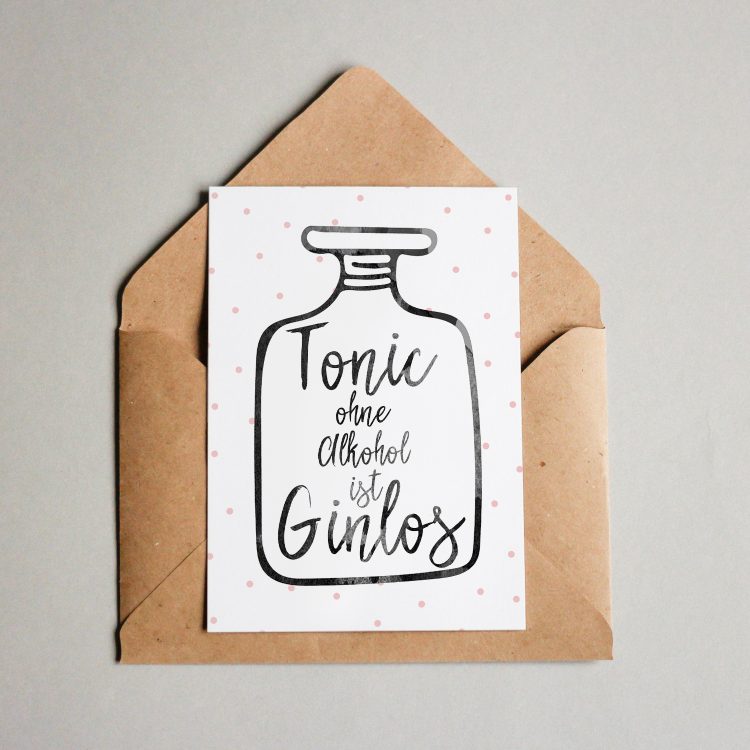 Postkarte Tonic Ohne Alkohol Ist Ginlos