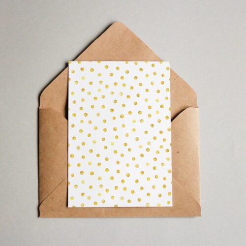 Postkarte Muster 057 Golden Polka Dots 2