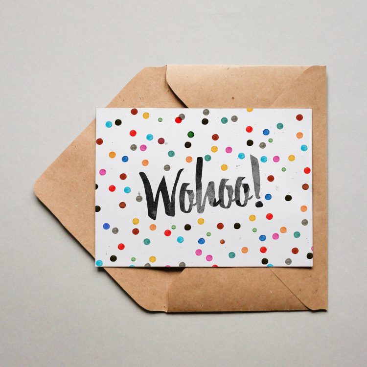 Postkarte Pünktchen Wohoo