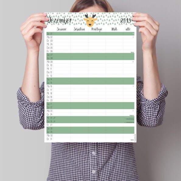 Nachfüllpack Familienkalender "Animals" | Fünf vor Zehn