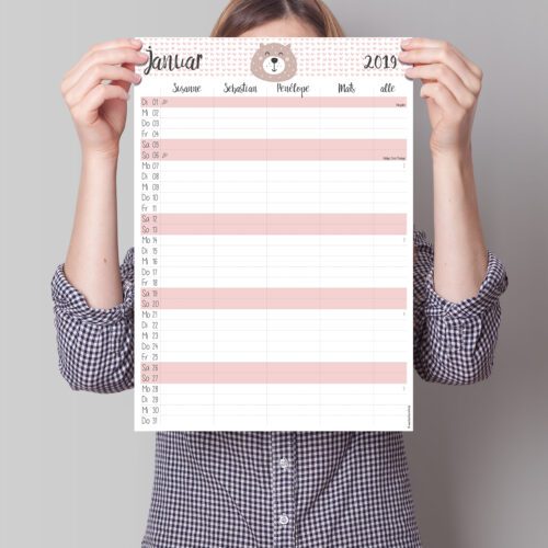 Nachfüllpack Familienkalender "Animals" | Fünf vor Zehn