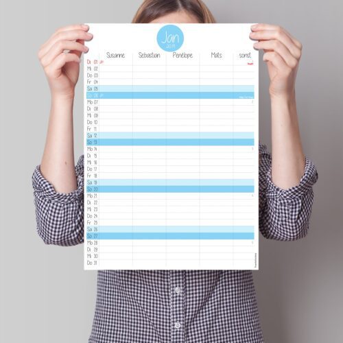 Kalender-Nachfuellpack DIN-A3 Pure himmelblau