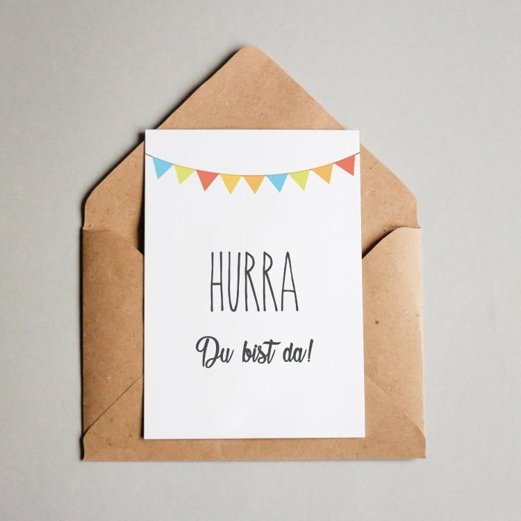 Postkarte - Hurra du bist da Hurra du bist da! – Bild 1