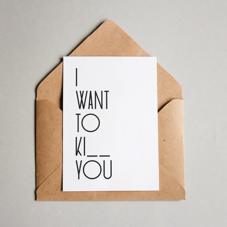 Postkarte I Want To Ki You
