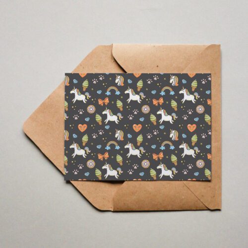 Postkarte Einhornwunderland Quer Scaled