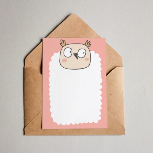 Postkarte Einladungskarte Eule