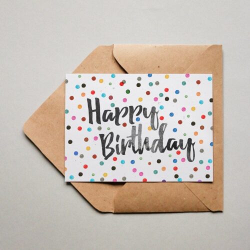 Postkarte Pünktchen Happy Birthday