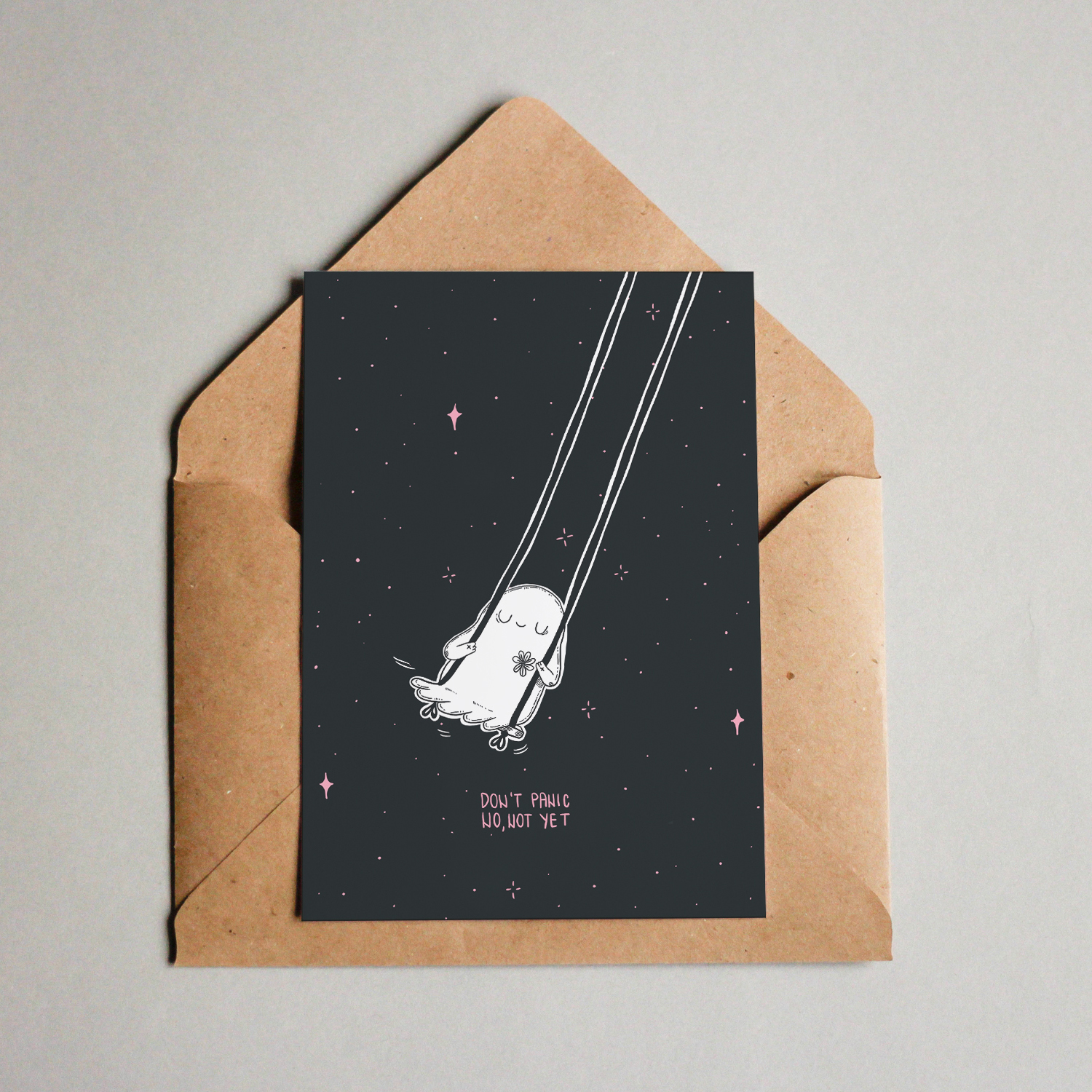 Postkarte - "Don't Panic" | Fünf vor Zehn Postkarte - "Don't Panic" | Fünf vor Zehn