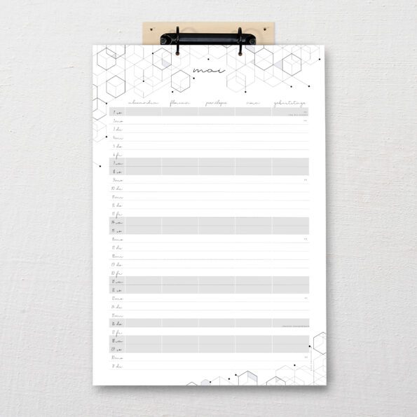 DIN-A3 Kalender mono