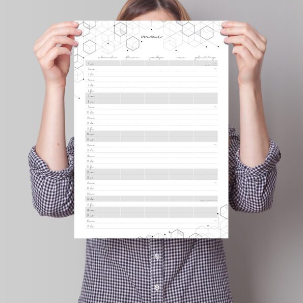 DIN-A3 Nachfuellpack Familienkalender mono