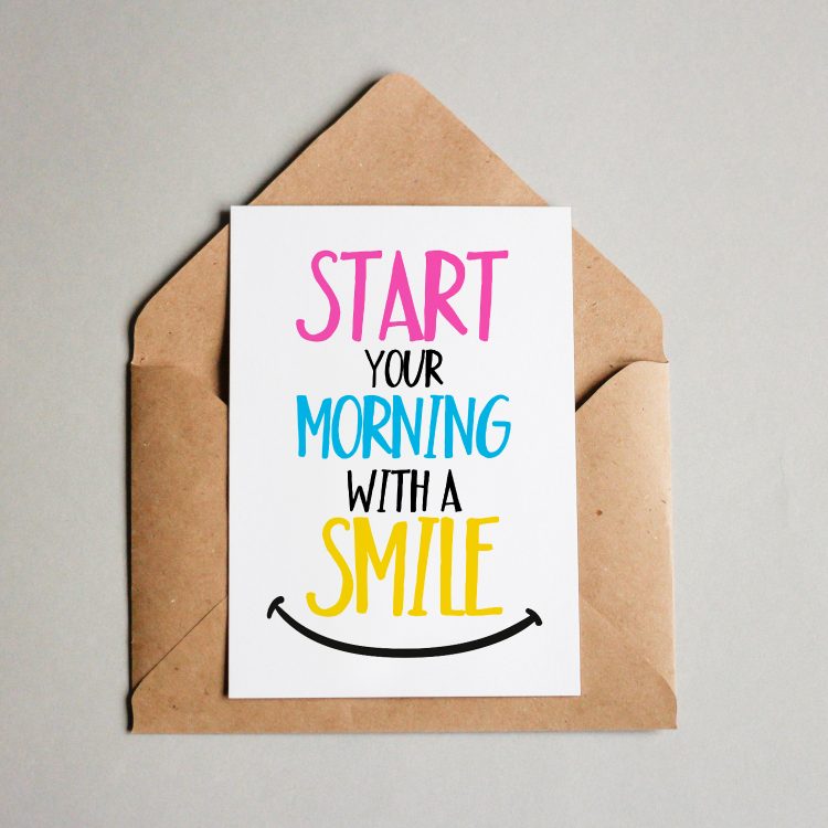 PC-DIN-A6-START-WITH-A-SMILE Start with a smile! – Bild 1