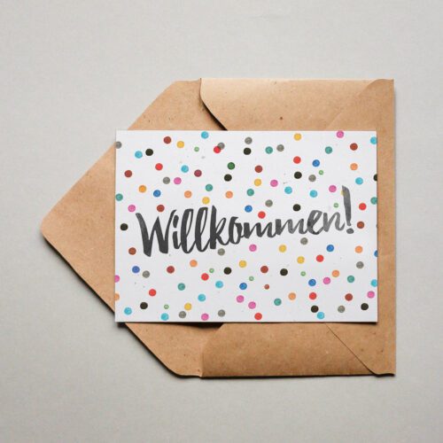 Postkarte Puenktchen Willkommen