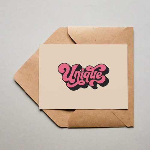 Fette Designkarte "Unique"