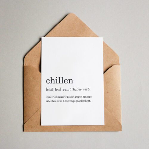 Wörterbuch/Duden Karte "chillen"