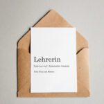Designkarte Kollektion 2023 Woerterbuch Lehrerin