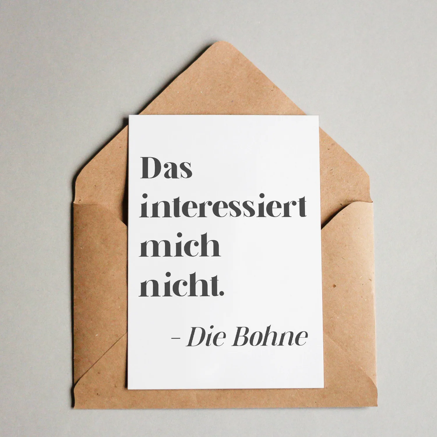 Postkarte - Das interessiert mich nicht die Bohne Postkarte - Das interessiert mich nicht die Bohne