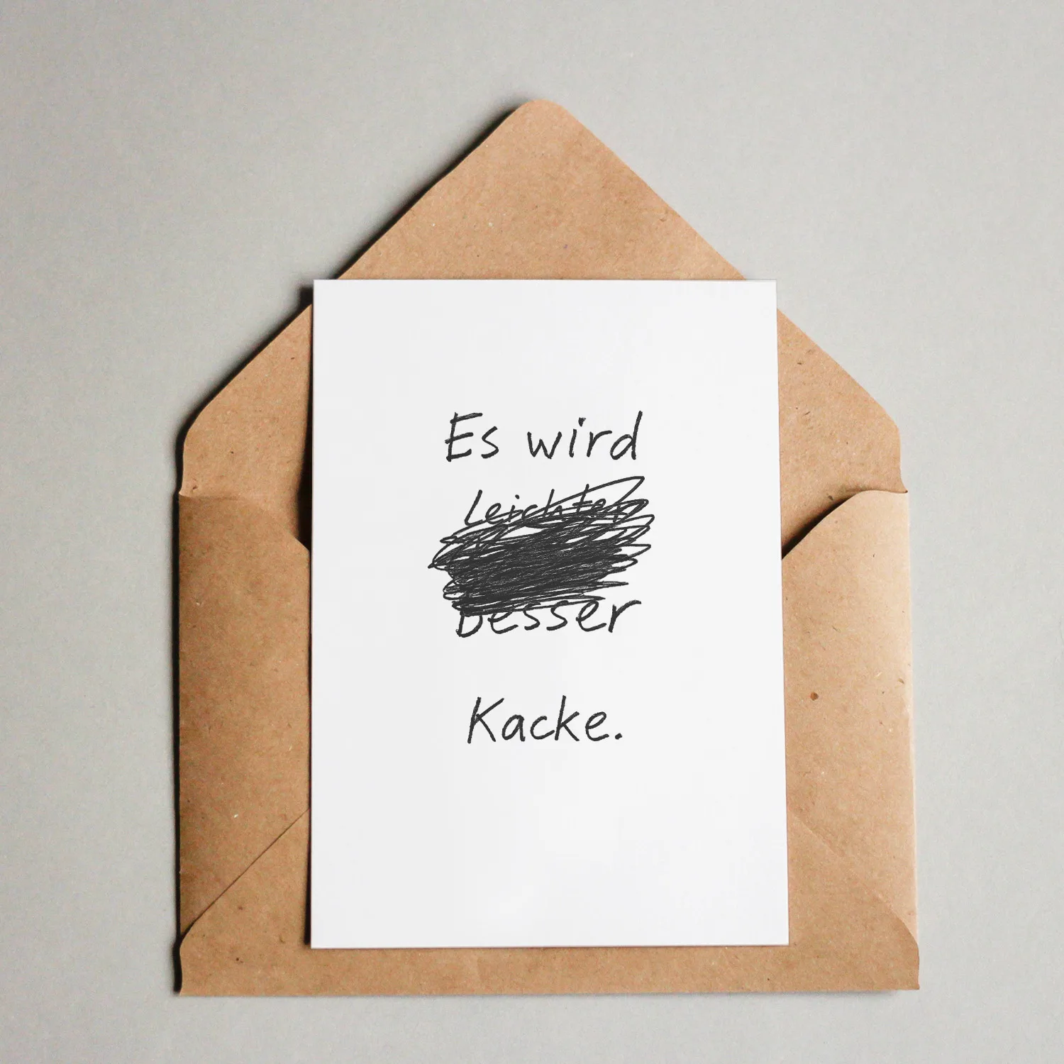 Postkarte - Es wird kacke. Postkarte - Es wird kacke.