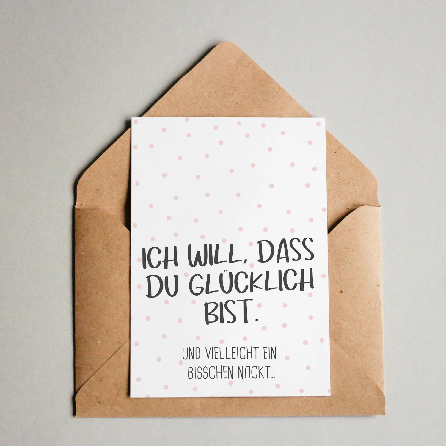 Postkarte - Glücklich und nackt Postkarte - Glücklich und nackt