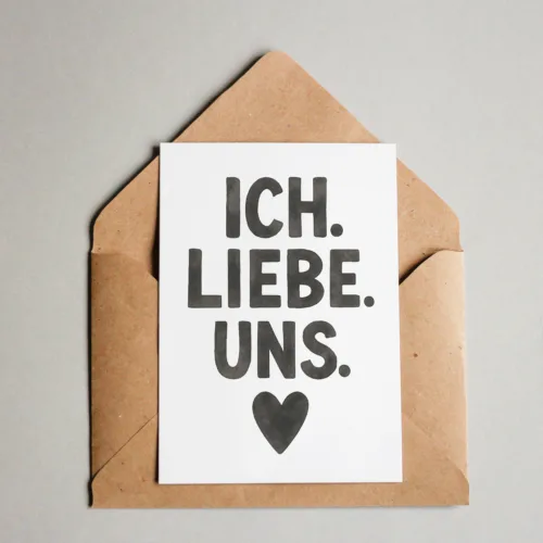 Postkarte - Ich. Liebe. Uns.