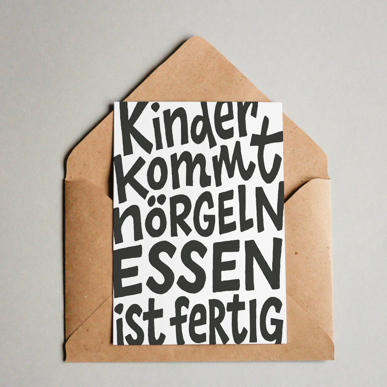 Postkarte - Kinder kommt nörgeln, Essen ist fertig Postkarte - Kinder kommt nörgeln, Essen ist fertig