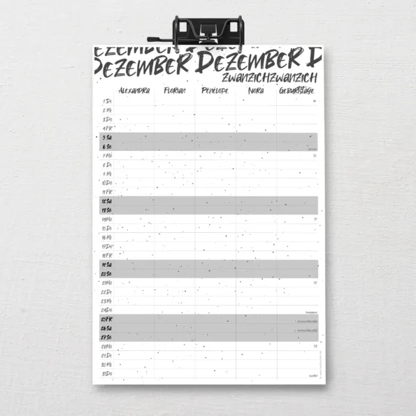 DIN-A3 SnapLine Kalender Bold