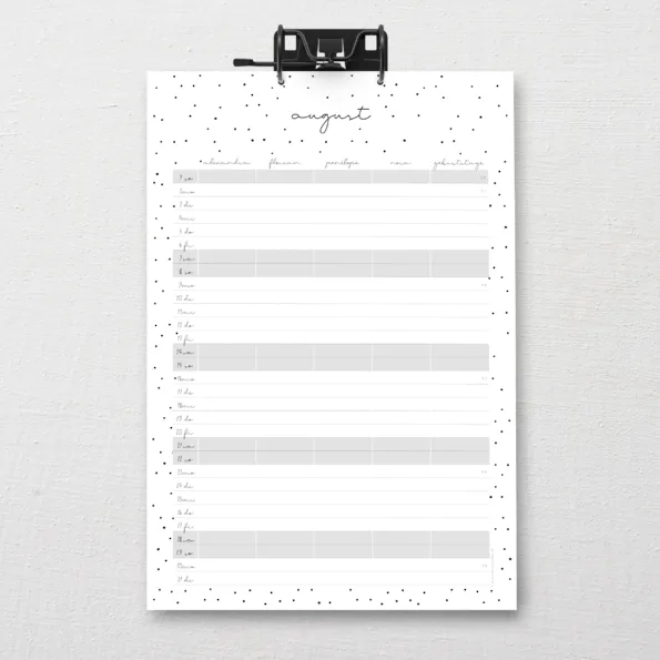 DIN-A3 SnapLine Familienkalender "mono"